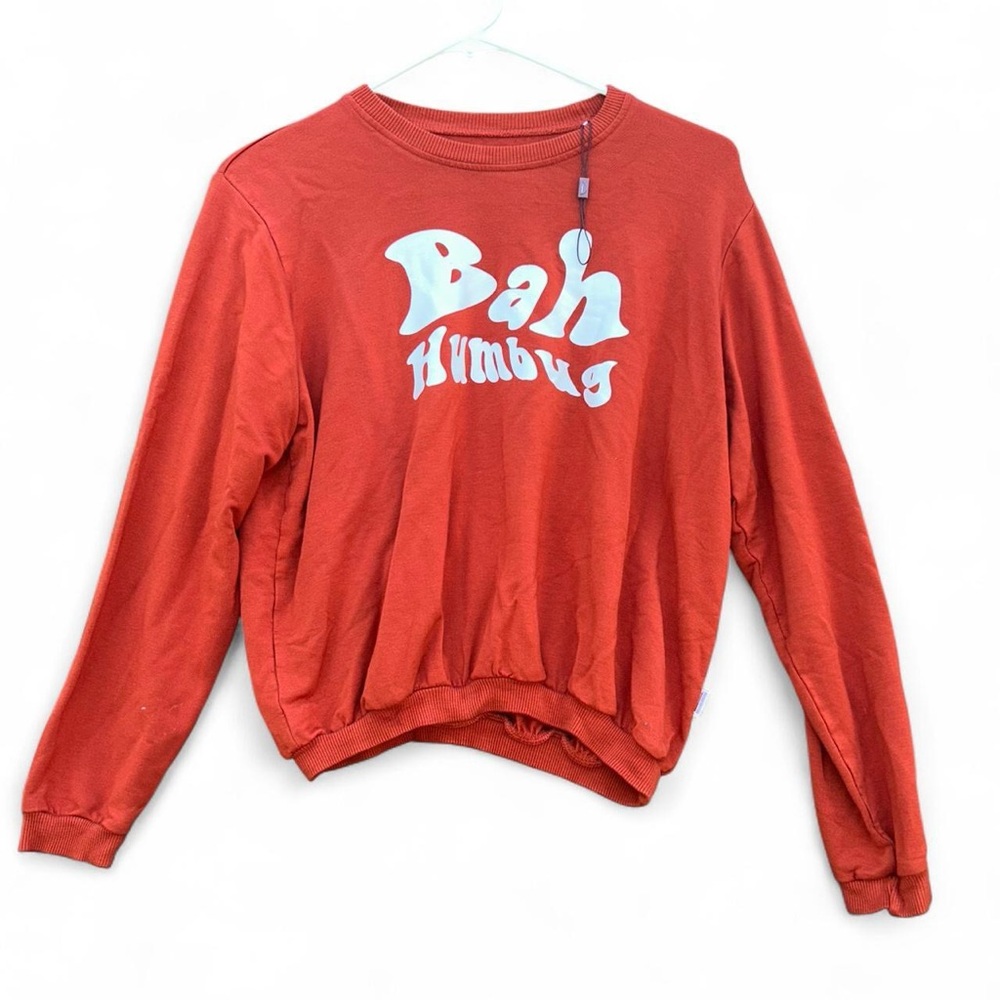 Braxton Phoenix Bamboo Bah Humbug Sweatshirt Size 8 some white marks